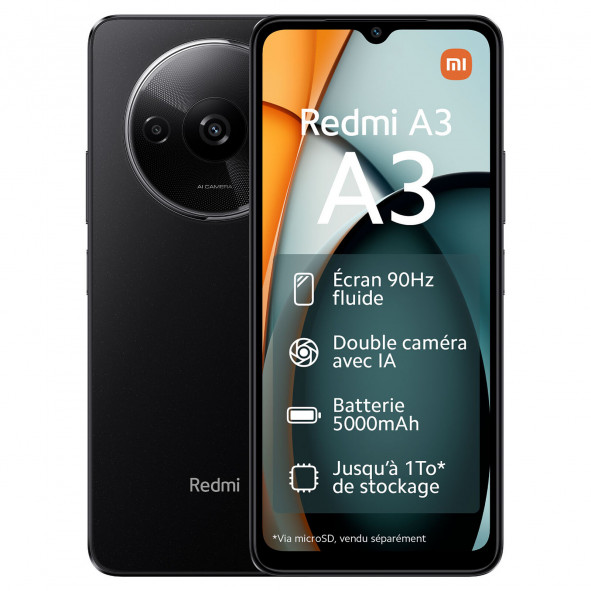 Xiaomi Redmi A3 Noir 4G - 128Go - C70