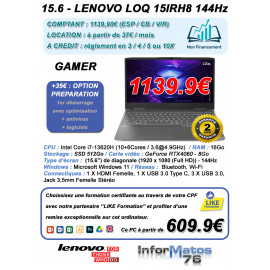 15.6 - Lenovo LOQ 15IRH8 (144Hz) - C3