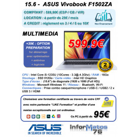 15.6 - ASUS Vivobook serie F1502ZA - C99