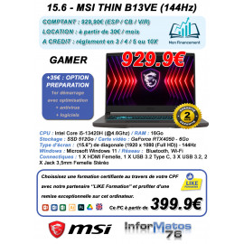 15.6 - MSI THIN B13VE série (144Hz) - C18